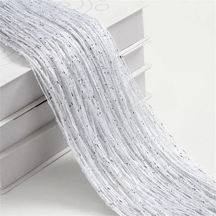 2*1M Tassel Window Curtains Shining Screen Panel Hanging Beaded Curtains Glitter String Curtain Door Fly Screen Party Decoration