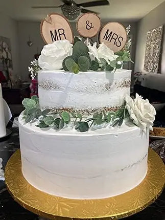 3 Pcs Mr&Mrs Toppers Natural Wood Cake Decoration Chic Rustic Wedding Mr Mrs Letter Topo for Couple Sweetheart Party Anniversary