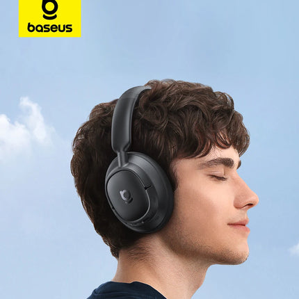Baseus Bass Wireless Headphones Bluetooth 6.0 98% Noise Canceling Over Ear Headset Spatial Audio Earphone 80H Time
