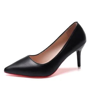 Sexy Pointed Toe Patent Leather High Heels Temperament Girl Red Sole Party Dress Stiletto Pumps Classic Black Work Single Shoes