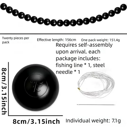 Wedding Backdrop Wall Decor - Faux Large Pearl - DIY Beaded Garland White Ball Pendant & Figurine