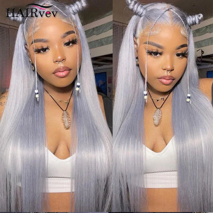 Silver Grey 13x4 Hd Lace Frontal Wig Remy Human Hair Grey Colored Straight Lace Front Wigs For Women Brazilian Glueless Wig Sale