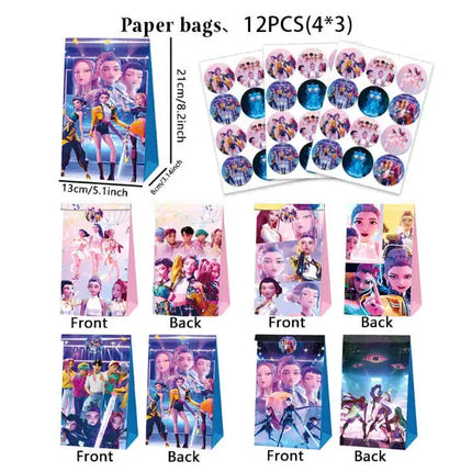 Happy Birthday Party Decoration Character Anime Tableware Plate Cup Balloon Set Banner Backdrop Gift Bag Keychain Party Supplies
