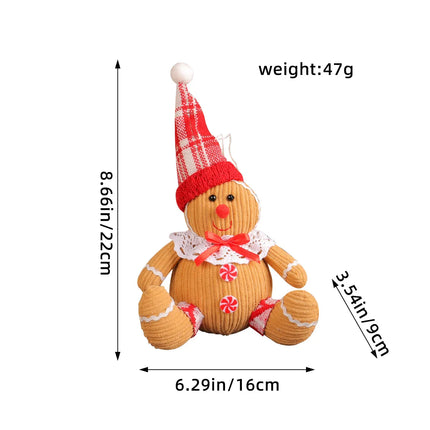 Gingerbread Christmas Decoration Xmas Tree Decoration Cute Christmas Figure Decor Gingerbread Doll for Tabletop Bedroom Shelf