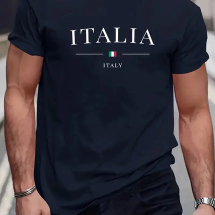 Men's Simple Letter Printed T-shirt Summer Daily Casual Round Neck Short Sleeve Loose Comfortable Fashion Simple Short Sleeve