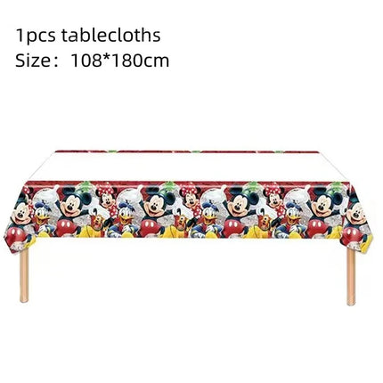 Mickey Balloon Cartoon Mouse Minnie Decorations Party Happy Birthday Banner Cake Topper Disposable Tableware Background Gift Bag