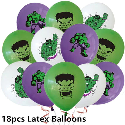 The Avengers Hulk Latex Balloon Superhero Foil Ballons Green Anger Cake Topper Happy Birthday Banner Party Decor Kids Gift Toys