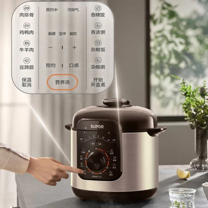 Electric pressure cooker 5/6L double-gallon household rice cooker large capacity intelligent multi-function fully automatic