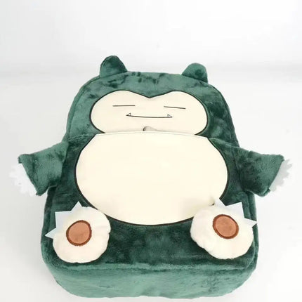 Pokemon Anime Gengar Snorlax Plush Backpacks Storage Bags Travel Mochila Plush Backpack Bag for Children Kids Boys Girl Students