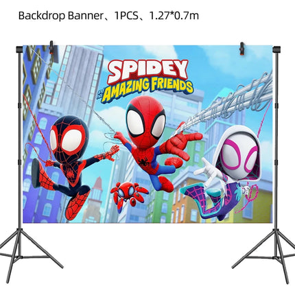 Spidey And His Amazing Friends Birthday Party Decoration Plates Tablecloth Cup Banner For Kids Birthday Balloon Party Favor Gift