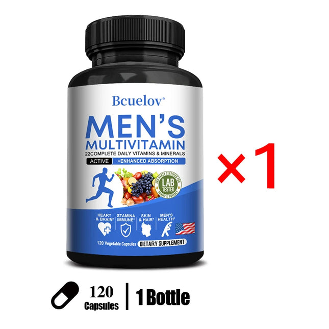 Multivitamin for Men - Supports Bone & Immune Health, Boosts Energy, Improves Absorption, Antioxidant, Gluten-free, Non-GMOS