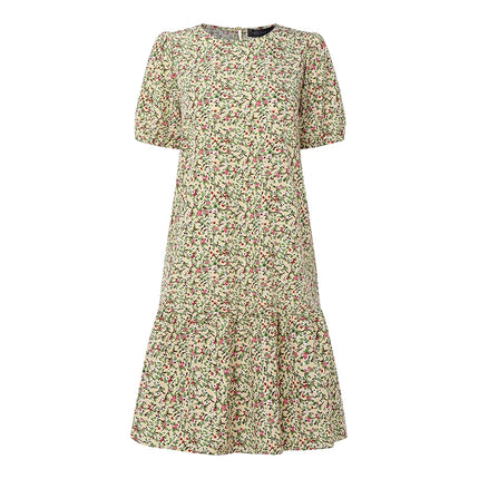 2026 ZANZEA Summer Floral Printed Dresses Women Elegant Casual Holiday Party Dress Stylish Short Sleeve Work Knee Length Robe
