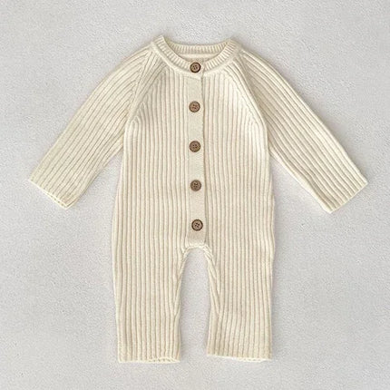 2025 New Autumn 0-24M Newborn Baby Boys Girls Knitted Jumpsuit Sleeveless Solid Color Overalls Toddler Baby Girl Knitted Romper