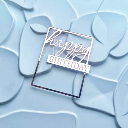 3pcs Happy Birthday Square Acrylic Cake Topper Gold Silver Rose Gold Birthday Party Baby Shower Cake Decoration Accessories