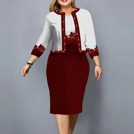 Spring Summer Ladies Suits Women Round Neck Sleeveless Printing Hip Wrap Skirt and High Street Casual Three Quarter Cardigan