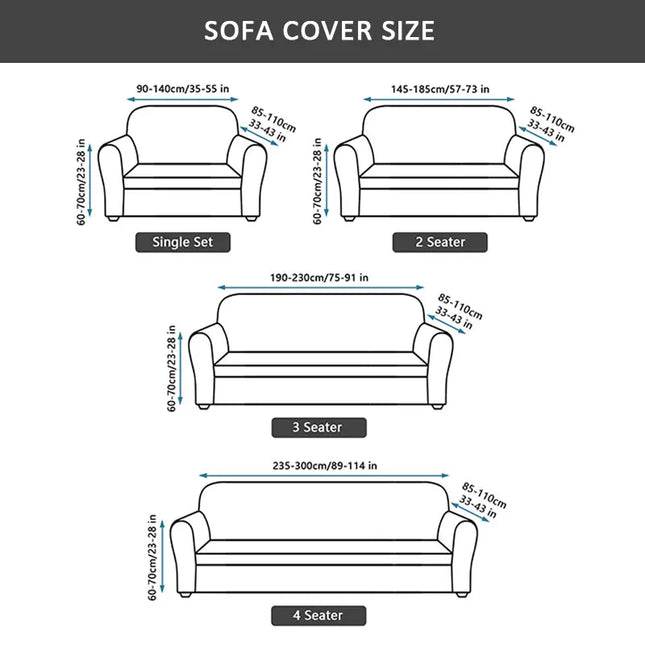 XM-Luvetoria 1pc Printed Sofa Slipcover Non-slip Elastic Sofa Cover With Skirt Furniture Protector for Bedroom Office Living Room Home Decor