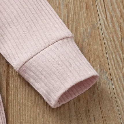 Spring Autumn Newborn Infant Baby Boys Girls Full Sleeve Rib Cotton Romper Playsuit Jumpsuit