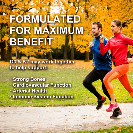D3K2 Capsules Support Calcium Absorption Strengthen Bone and Teeth Health and Protect the Cardiovascular and Immune systems