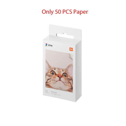Original Xiaomi ZINK Pocket Printer Paper Self-adhesive Photo Print 50pcs Sheets Xiaomi 3-inch Mini Pocket Photo Printer