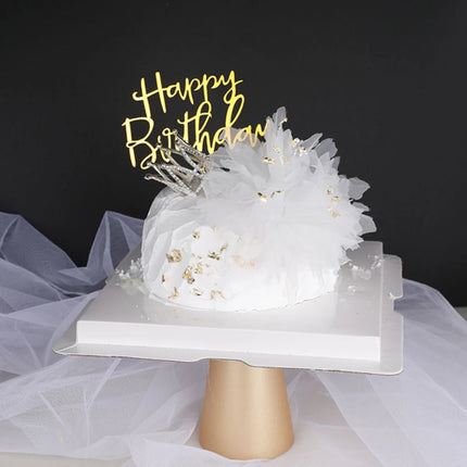 10pcs gold acrylic Happy Birthday cake toppers with birthday letters and decorations