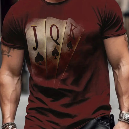 T Shirt for Man Men's Black and Golden Casual T-shirt Printed with "King" Crown + Arm Pattern Clothing Light Luxury Personality