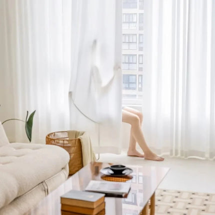 310cm Height White Sheer Curtain Ready MadeTulle Curtain Transparent Tulle Curtain for Living Room Bedroom Custom Made Drapes