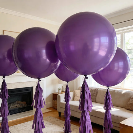 36inch Giant Balloon Wedding Decoration Colorful Tassel Happy Birthday Live Arrangement Black White Red Purple Helium Balloon