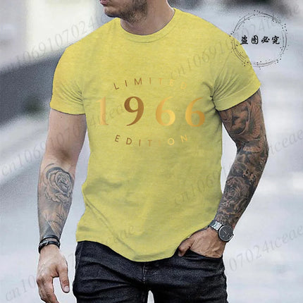 60th Birthday T Shirt,Limited Edition 60th Tee,Perfect Birthday 1966 Gift for Her Him, Men's Birthday Party Tops Tees T-Shirts