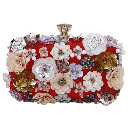 Fashion Women Bags Flower Diamonds Embroidery Small Clutch Luxury Lady Handbags Evening Bags New Arrival Chain Shoulder Purse
