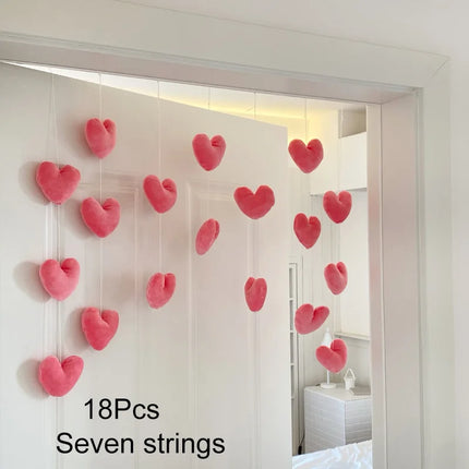 Bow Heart Shaped Curtain Decor Hanging Ornaments Divider String Tassel Curtain Girl Room Living Partiton Beaded Window Valance
