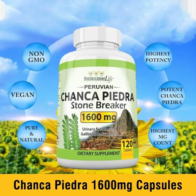 Chanca Piedra Capsules 1600mg - Urinary Tract Support, Non-GMO Supplement, Kidney Stone CrushingSupplement