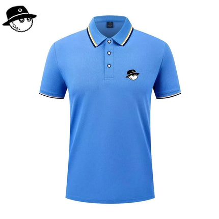 Men Summer Fashion Slim Fit Sport Short Sleeve 100% Polyester Polo Shirt Fake Pocket Decoration Casual Sport Golf Polo Shirt