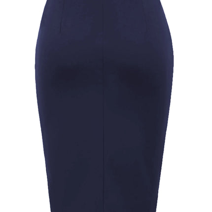 Women Wear to Work Pencil Skirts for Women Elastic High Waist Wrap Twist Front Knee Length Bodycon Skirt