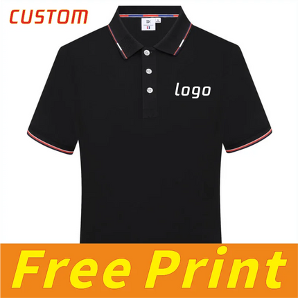 Casual polo shirt, short sleeved T-shirt, men's and women's shirt, personalized customization, printed logo image, embroidered l