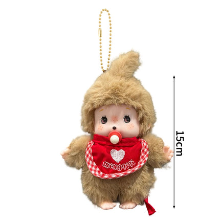 Cute Monchhichi Baby Doll Keychain Birthday Party Gift Monchhichi Hanging Pendant Doll for Bags Cartoon Monkey Pendant