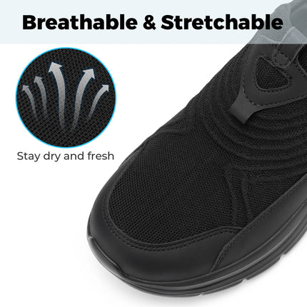 FitVille Men'S Extra Wide Hands-Free Slip-On Walking Sneakers, Lightweight Breathable Orthopedic Shoes With Arch Support, Foot Pain Relief For Swollen Feet