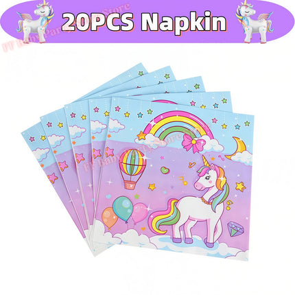 Kids Girls Unicorn Birthday Party Decoration Plate Cup Happy 1st Unicorn 3D Balloon Kid Favors Gift Wedding Baby Shower Supplies