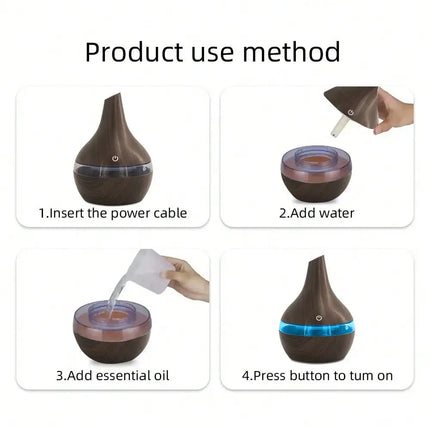 With Remote Control 300ml Cool Mist Humidifier & Oil Diffuser With 7 LED Lights For Ultimate Conven