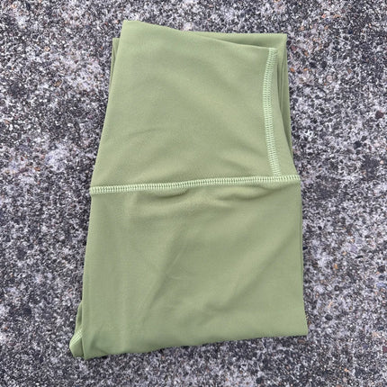 Solid Color Back Waist Pocket High Waist Yoga Legging Women Sport Cropped Pants Butter Athletic Gym Comprehensive Training Jog