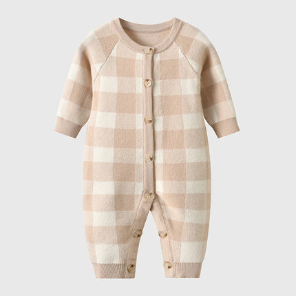 2025 New 0-24M Spring Toddler Baby Boy Girl Knitted Romper Infant Baby Boys Girls Solid Knitted Jumpsuit Baby Crawling Clothes