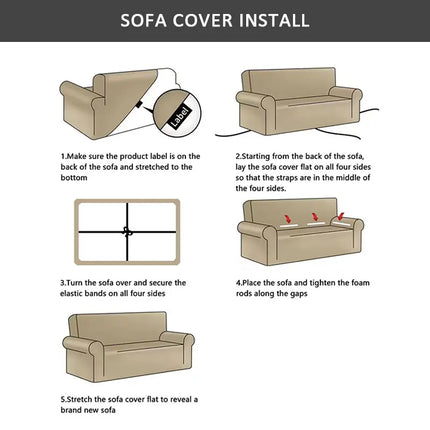 XM-Luvetoria 1pc Printed Sofa Slipcover Non-slip Elastic Sofa Cover With Skirt Furniture Protector for Bedroom Office Living Room Home Decor