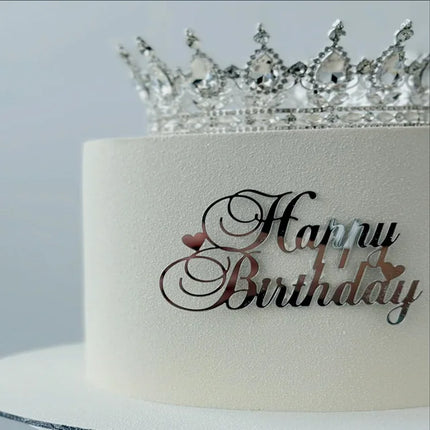 1Pcs Acrylic Happy Birthday Dessert Decoration Cake Toppers Gold for Children Party Birthday Gift Cake Toppers Baking Supplies