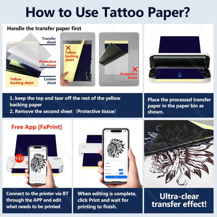 Portable A4 Thermal Printer Bluetooth Photos PDF Document Printing Machine Folded Rolls Paper For Office Work Home School Travel
