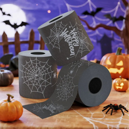 Halloween Black Spider Toilet Paper Limited‑Edition Novelty Prank Roll Paper Spooky Aesthetic Bathroom Decor Funny Gift for Hall