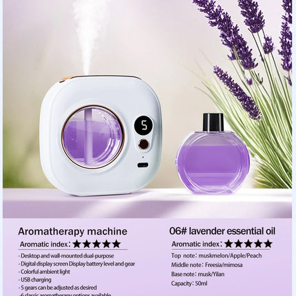 Rechargeable automatic aroma diffuser, essential oil diffuser, aroma essential oil, hotel bathroom aroma machine gift