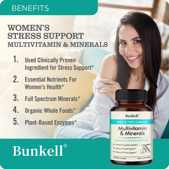 Multivitamin for Women - with Natural Minerals,B-Complex,Vitamin C, Immunity, Hair, Joint, Skin & Nails, Stress & Energy Support