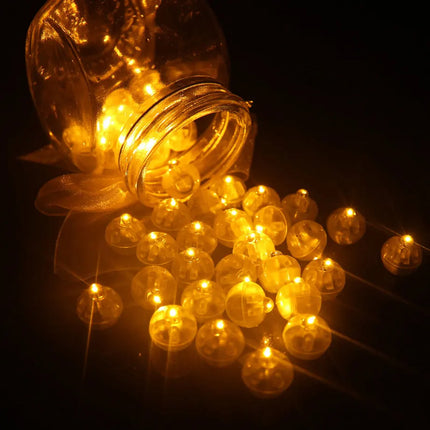 50Pcs Tumbler Small Round Ball Light Balloon LED Flash Luminous Lamps Lantern Light for Wedding Party Birthday Decoration