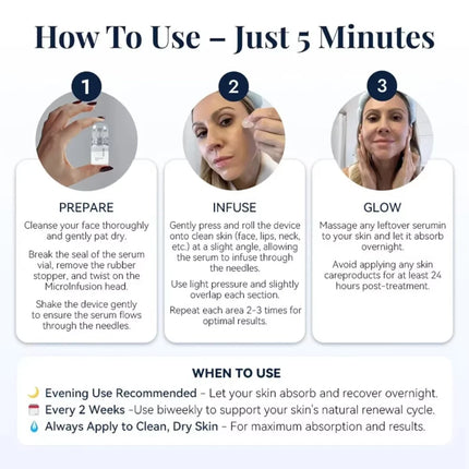 2 Tools + 6 Bottles Korean Moisturizing Renewal Set, Firming & Anti-Fine Lines Daily Skin Care Essence