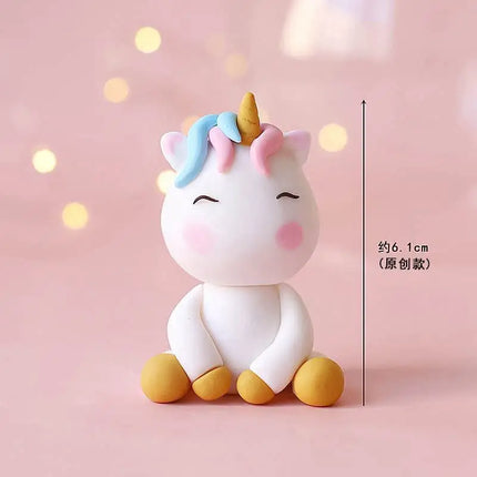 Rainbow Unicorn Cake Topper Birthday Cake Ornament Girl Unicorn Baby Shower 1st Birthday Party Kid Cake Dessert Christening Gift
