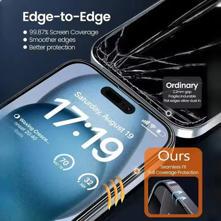 1-5Pcs HD Tempered Glass For iPhone 18 Pro 17 Air 16 15 14 13 12 11 Pro Max 8 7 Plus XR XS Max SE Auto Install Screen Protectors